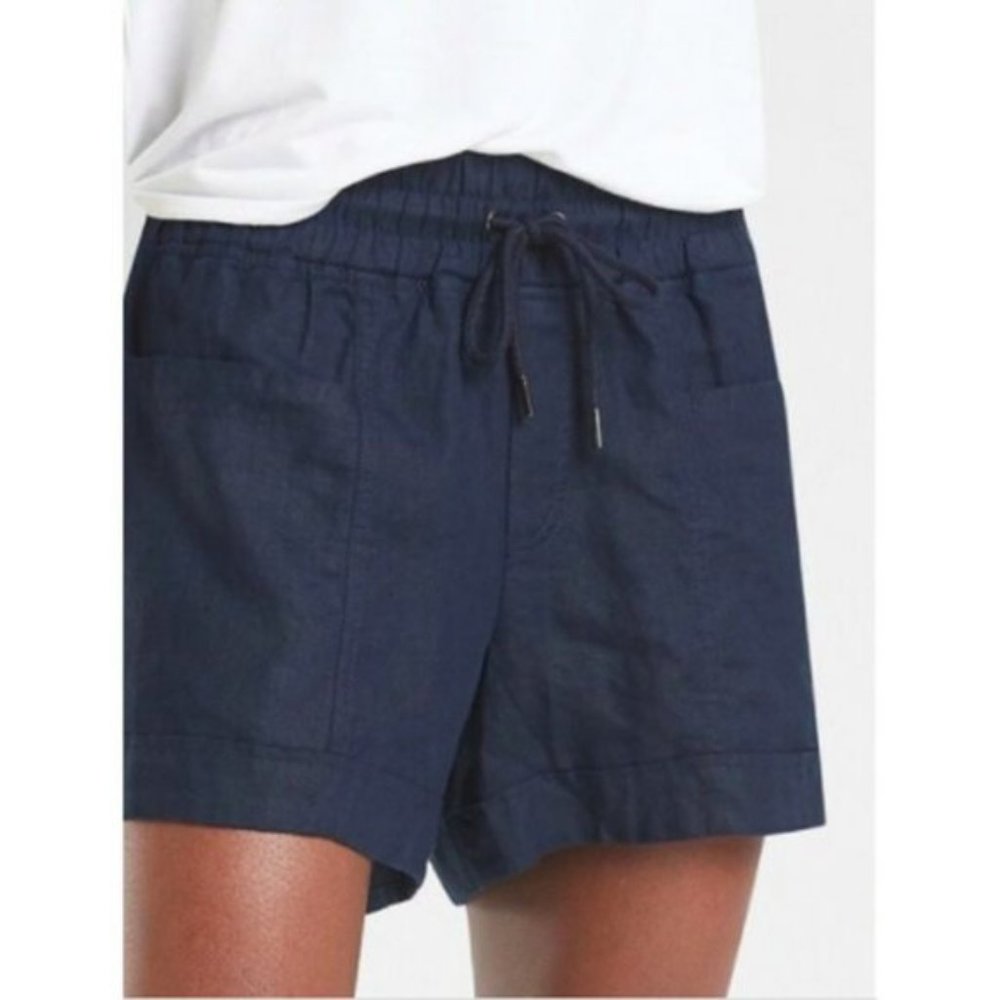BRAND NEW Athleta Cabo Linen 4" Short in Navy